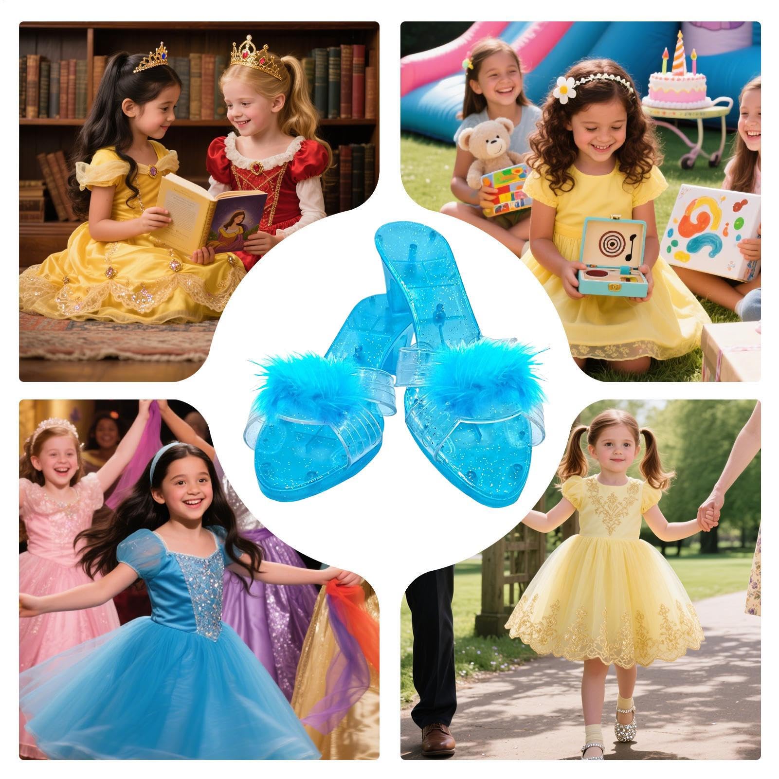 Zapatos Princesas Niñas | Tacón Deslizable Ligera Có | Tacones para Niños Disfraces Fiestas Eventos Familiares