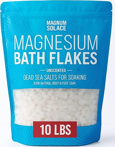 Copos de magnesio para baño, escamas de cloruro de magnesio, sales del mar muerto para remojar, 10 libras