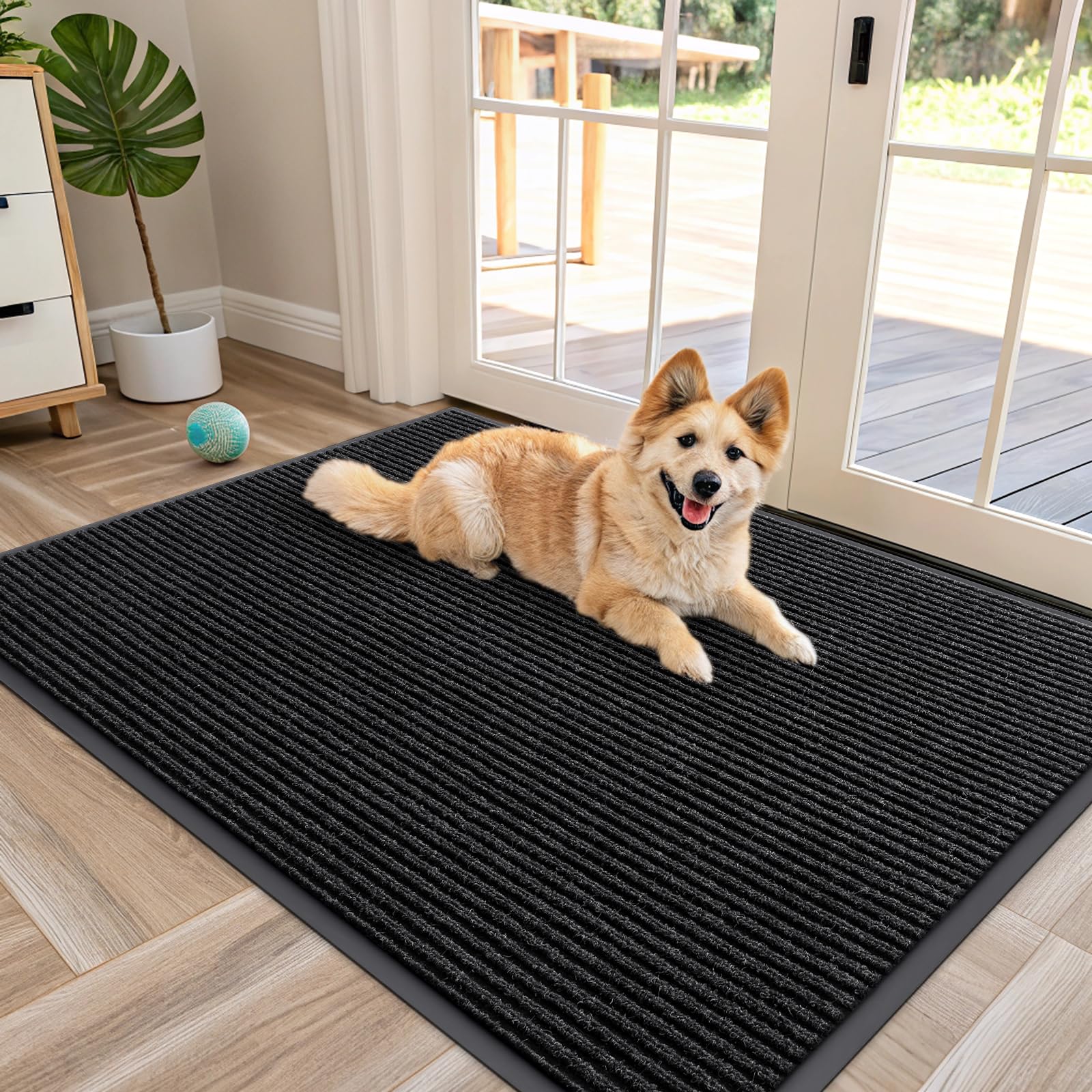 OLANLY Front Door Mat Indoor Outdoor Entrance, Waterproof Heavy Duty Doormat, Fade Resistant, Low Profile, Easy Clean Patio Porch Welcome Floor Mats for Entry, 29.5x17, Beige — view 219