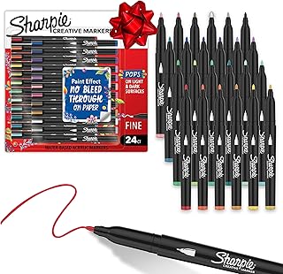 Creative Markers Variety Pack, Water-Based Acrylic Paint Markers, Fine Tip, Assorted, 24 Count