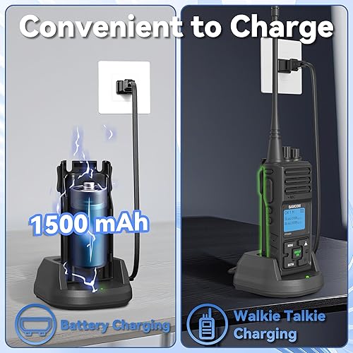 Miniatura 6 de SAMCOM Walkie Talkies de largo alcance para adultos, radios bidireccionales FPCN30A de 5 vatios con auriculares, radio programable UHF de 2 vías de