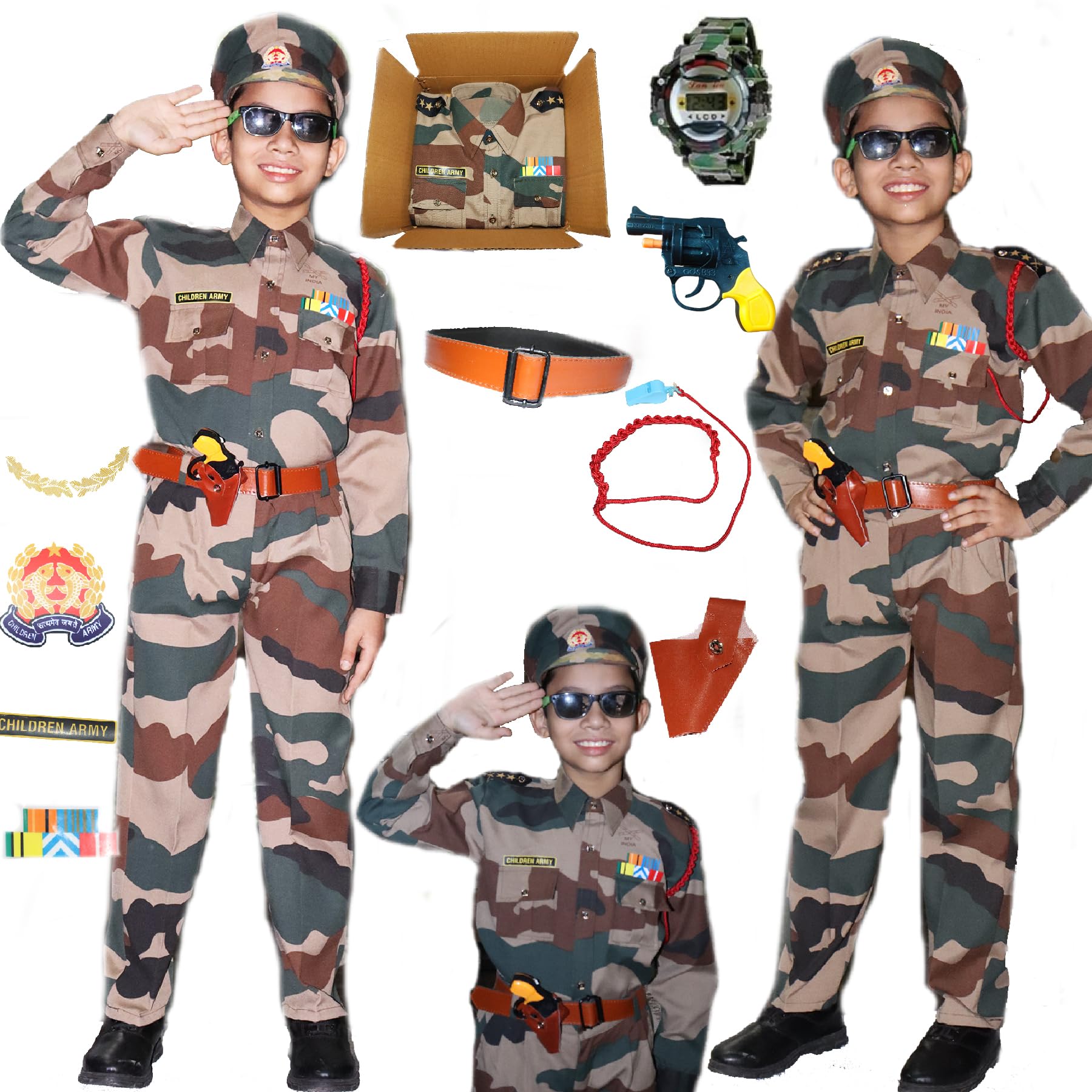 Rudra Fancy Dress Army Costumes For Kids Army Costumes For Girls Army Dress For Boys Fancy Dress (3-4 Years, Bsf Costumes) - Polyester (B0CBXDHMXZ) Amazon Price History, Amazon Price Tracker