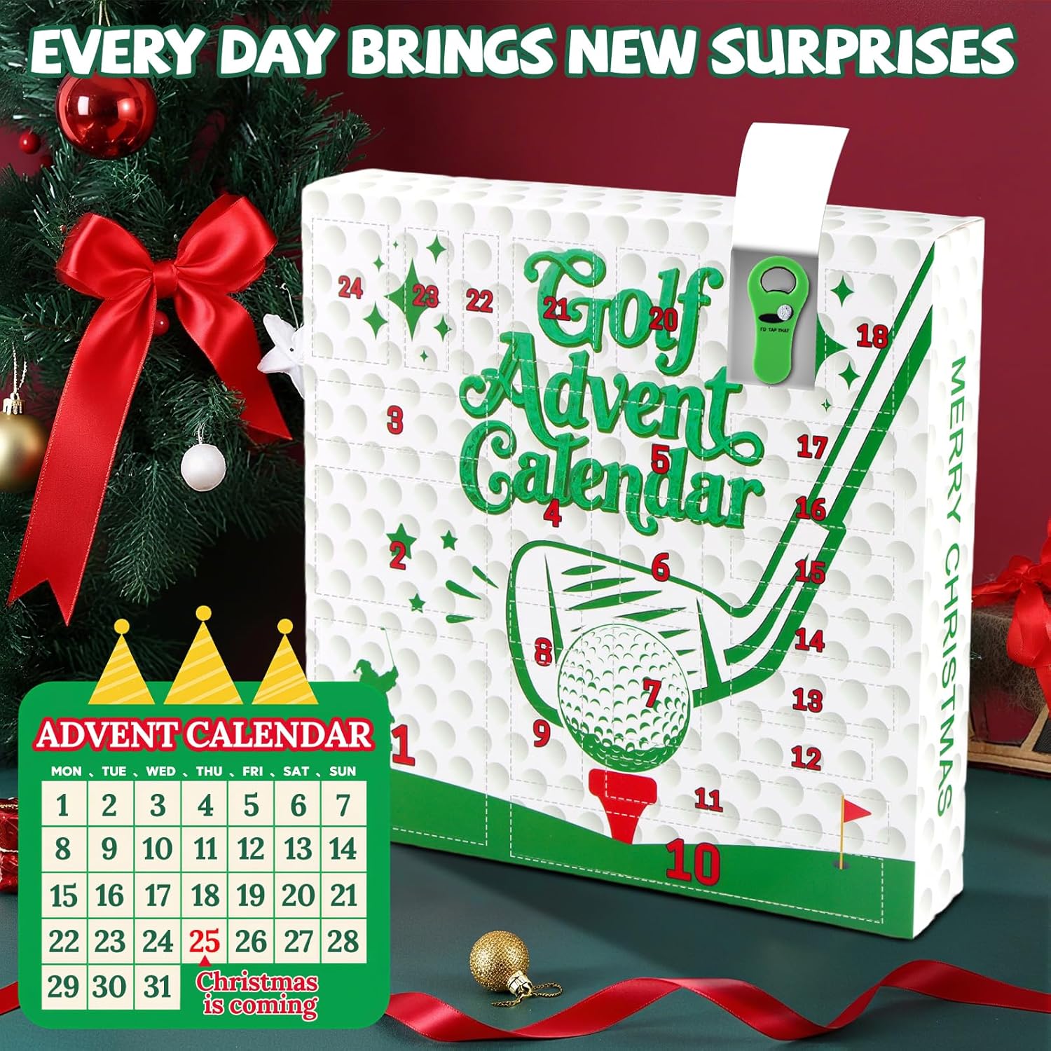 2025 Golf Advent Calendar for Adults,24 Days of Christmas Countdown Golf Advent Calendar,Xmas Party Favors for Golfer Lover Beginner Dad Boyfriend Husband - Image 6