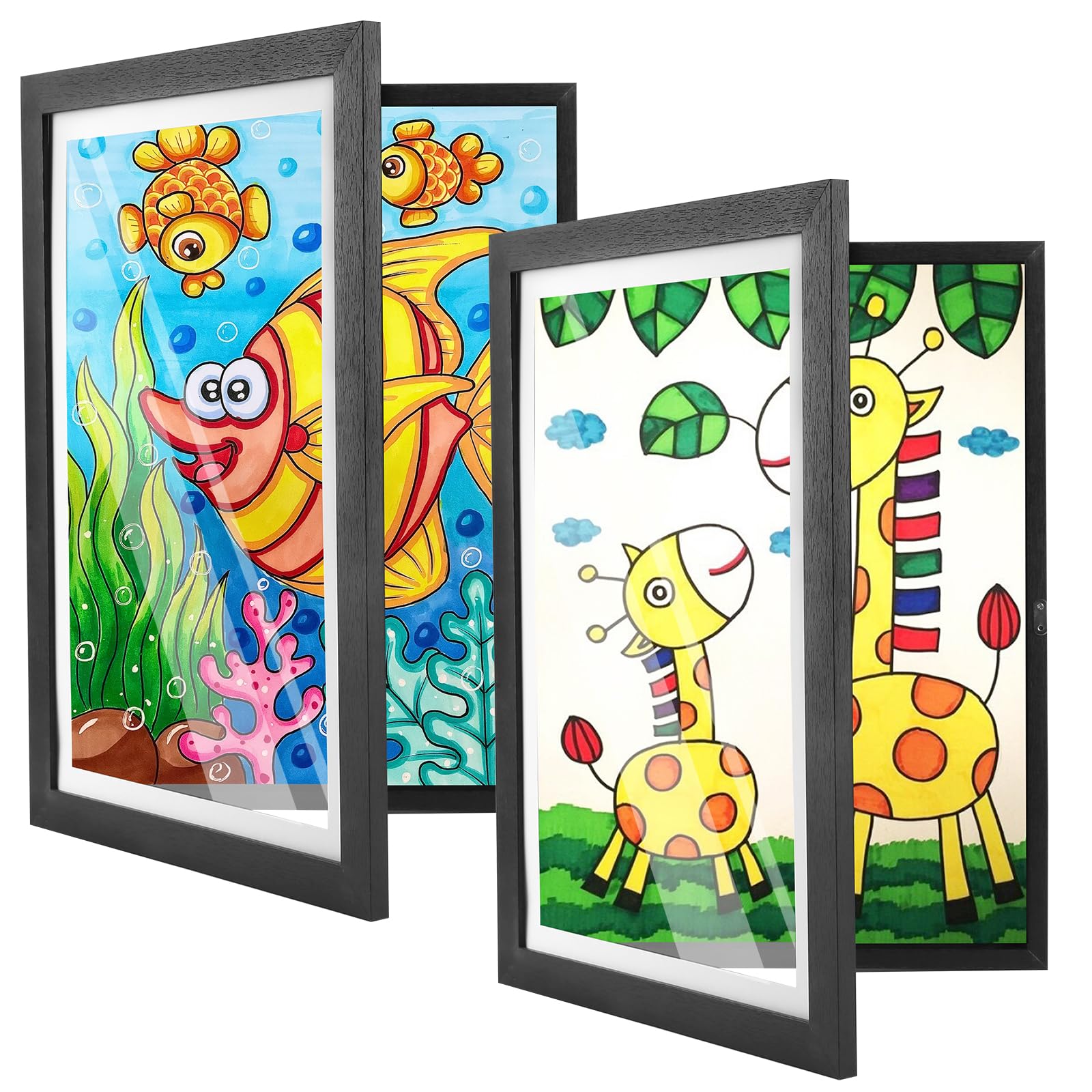 Cadres de rangement interchangeables pour enfants A4 : stop aux dessins en désordre sur le mur