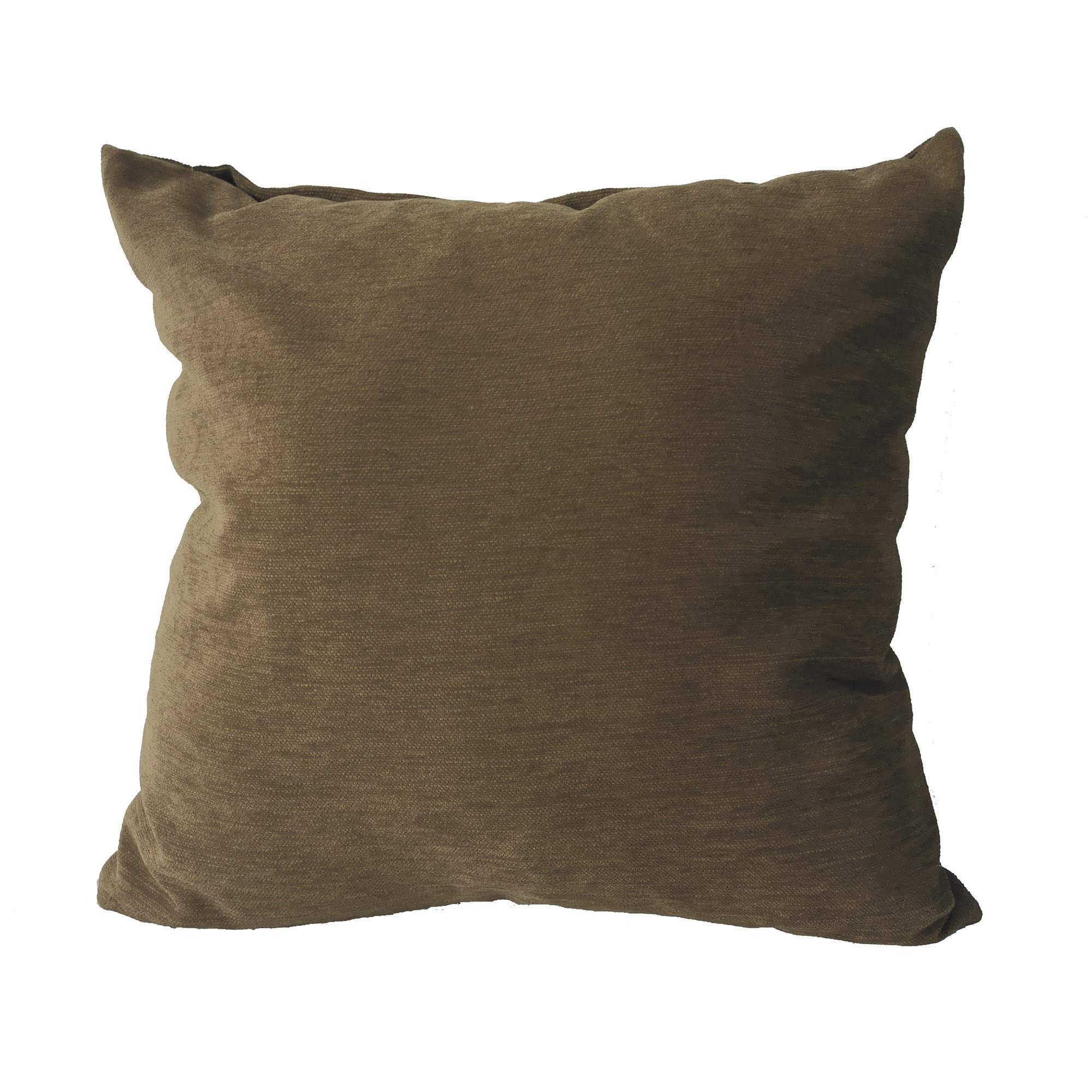 BIGUFRTEXBEGOODTEX Flame Retardant Chenille thow Pillow Cover (Coffee) 39Wx39L Brown