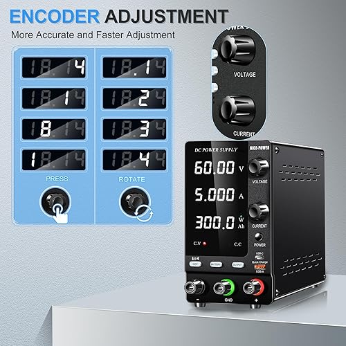 Miniatura 21 de NICE-POWER Fuente de alimentación de CC variable 30V 10A, codificador de 300 W ajustable 6 V 12 V 24 V LiFePO4 LiFePO4 LiFePO4 Cargador de batería