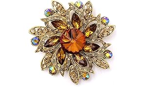 Vintage Women's Austrian Crystal Flower Brooch: Timeless Elegance for Special Occasions