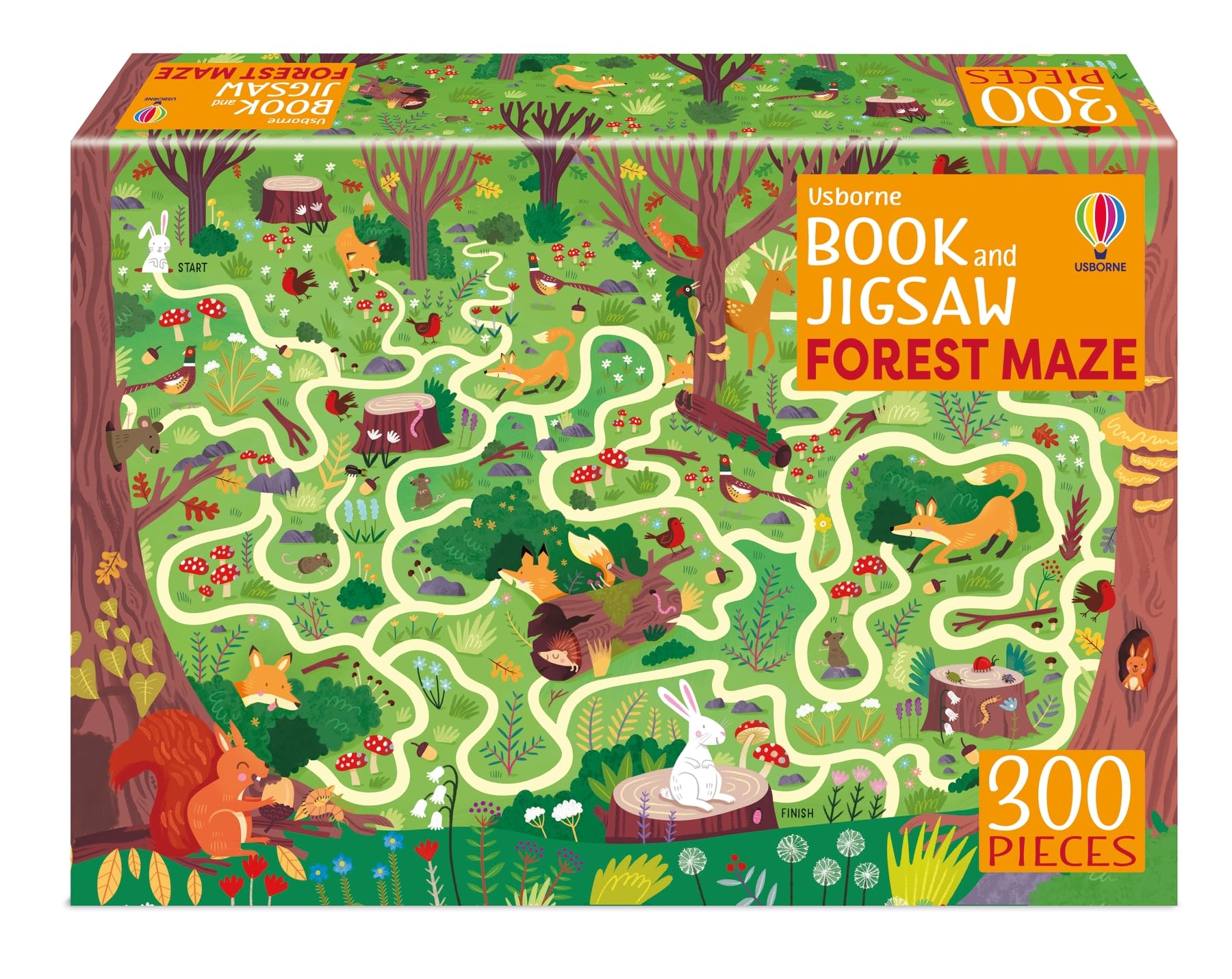 Forest Maze Adventure 300-Piece Jigsaw & Puzzle Book Gift Set | Usb | Nolan Kate