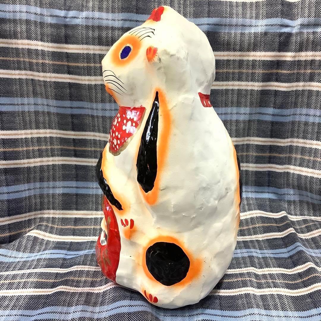 伝統工芸品 郷土玩具 多摩張り子 招き猫 ダルマ抱き猫 d01 伝統工芸品 鯛