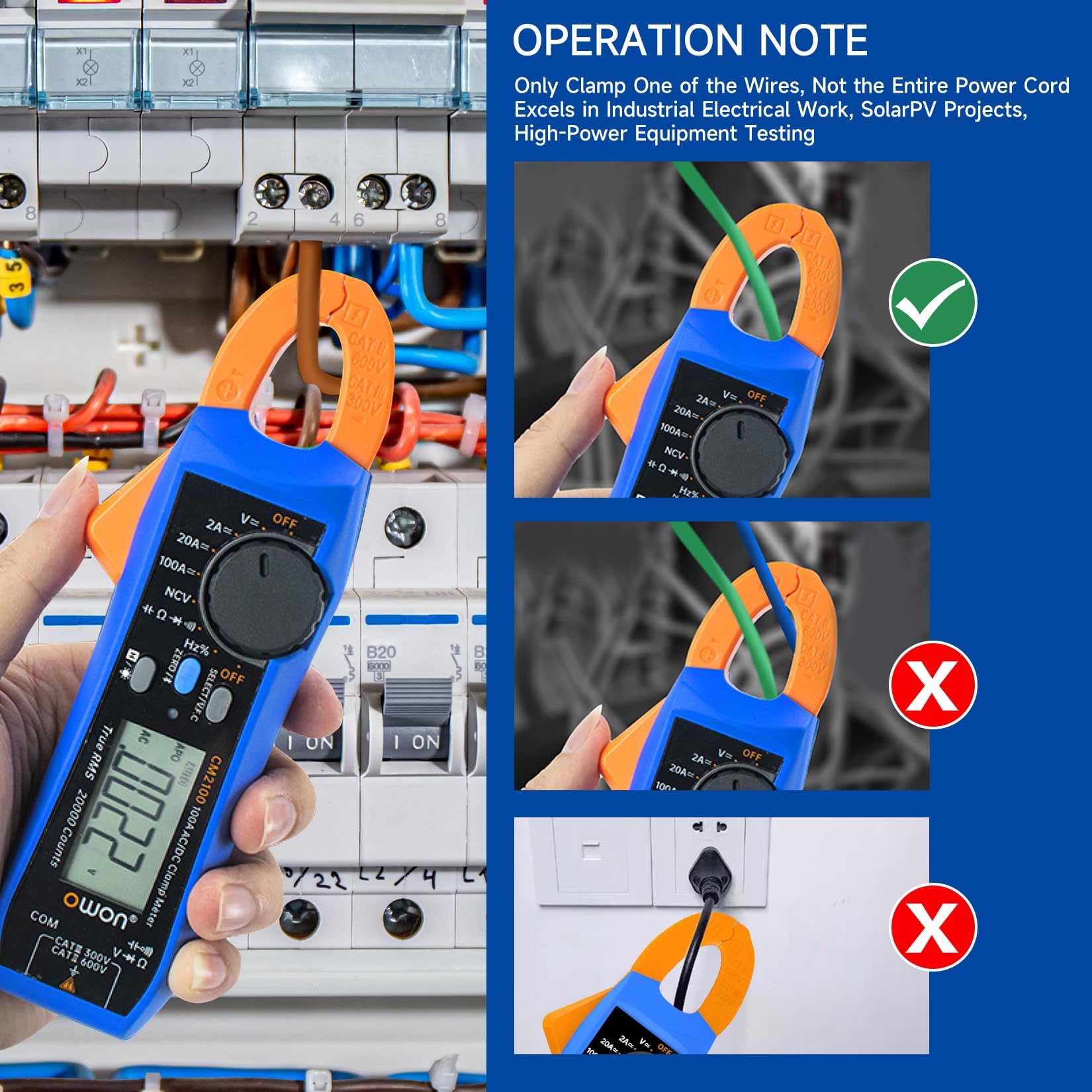 Snapklik.com : CM2100 Mini Digital Clamp Meter Auto Range 20000 Counts ...