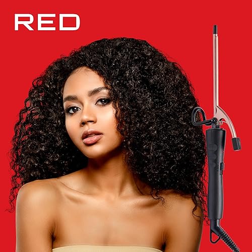Miniatura 6 de Red by Kiss Rizador de lápiz de revestimiento de cerámica fina de 14 de pulgada, barril extra pequeño, varita rizadora delgada para cabello largo y