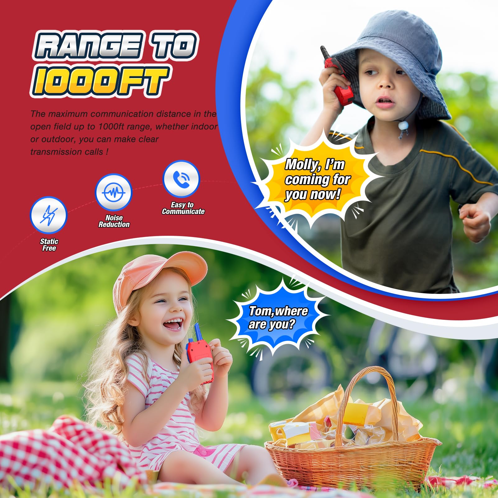 Walkie Talkie Bambini, Giochi Bambini 3 4 5 6 7 8 9 10 Anni Regalo Bambino 3 4 5 6 7 8 9 10 Anni Spider Giocattolo Giochi da Esterno per Bambini Giocattoli Bambino 3-10 Anni