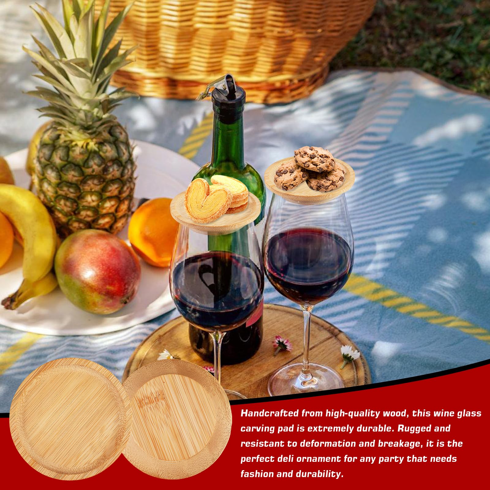 Weinglas Topper Bambus, 10 Stück Weinglas Charcuterie Topper, Holz Wineglas Charcuterie Topper, Runde Charcuterie Weinglasaufsatz, Hölzerner Weinglas Aufsatz, Charcuterie Wein Aufsätze Für Desserts