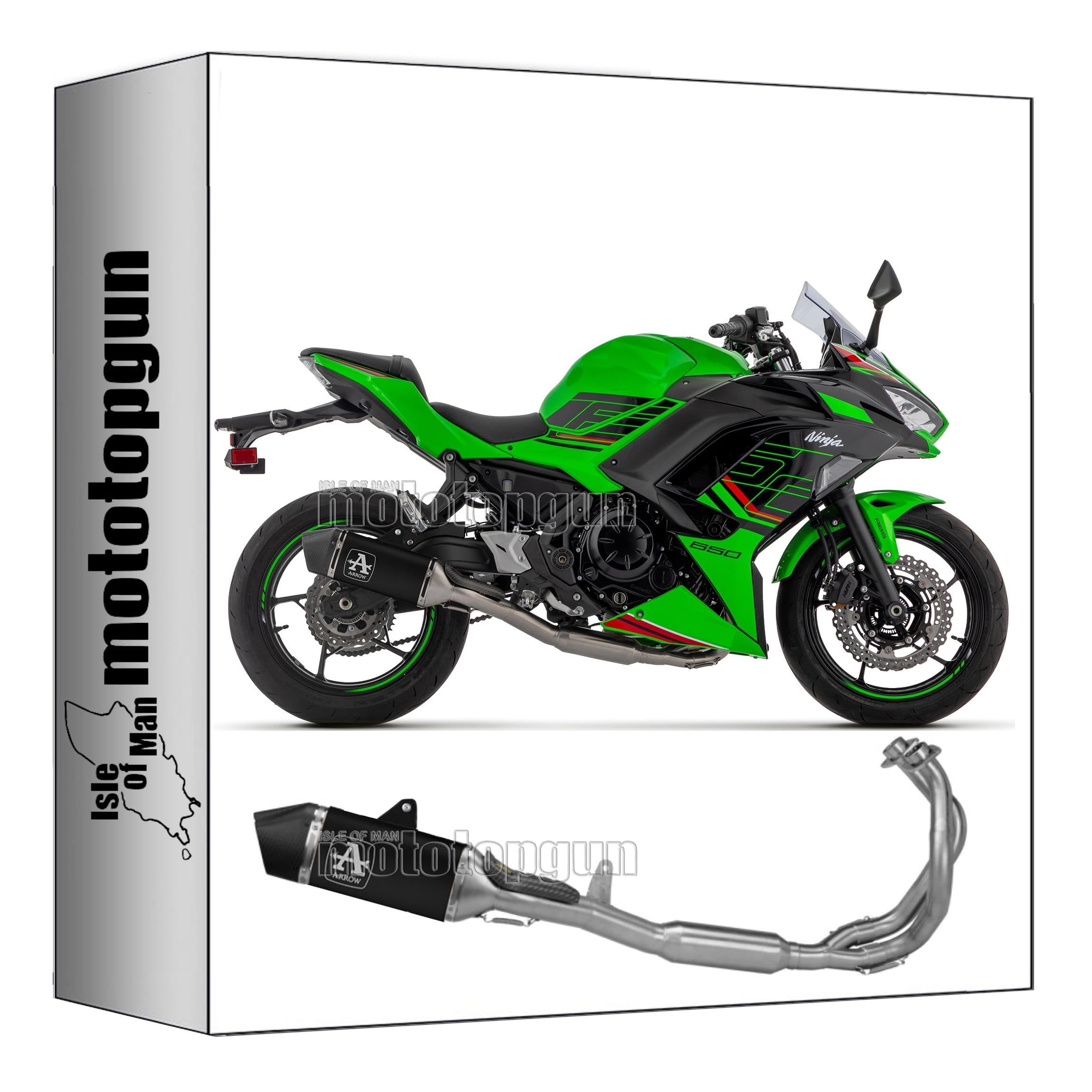 arrow tubo de escape completo homologado catalizado aluminio negro fondo carby compatible con kawasaki ninja 650 2026 mototopgun std 71506van