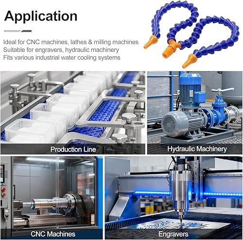 Miniatura 6 de Baomain Manguera de refrigerante en forma de Y de rosca macho PT de 14 ", boquilla redonda de 0.118 in, tubo de plástico flexible de 11.8 pulgadas