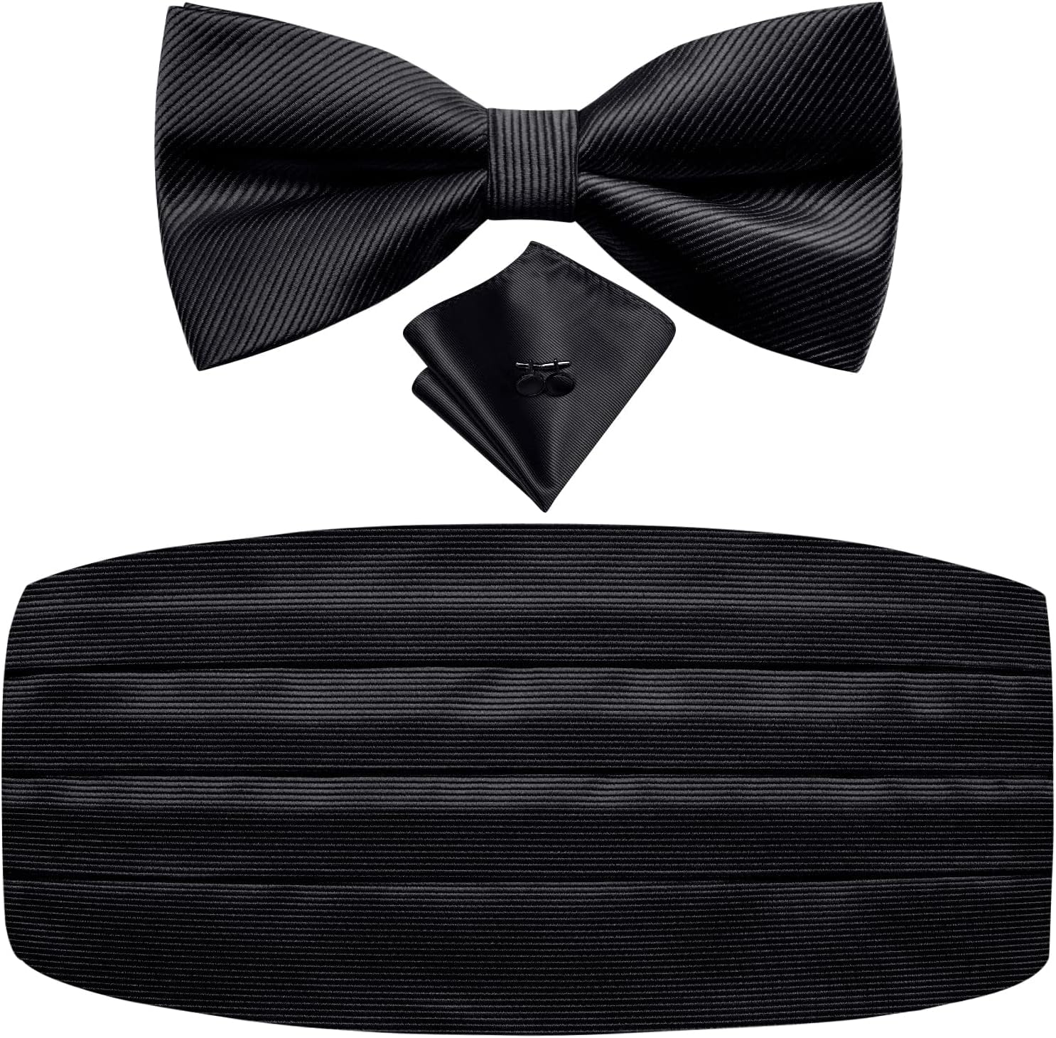 Mens Cummerbund and Pre-tied Bow Tie Set Paisley Floral Bow Ties for Men Pocket Square Cufflinks Wedding Prom