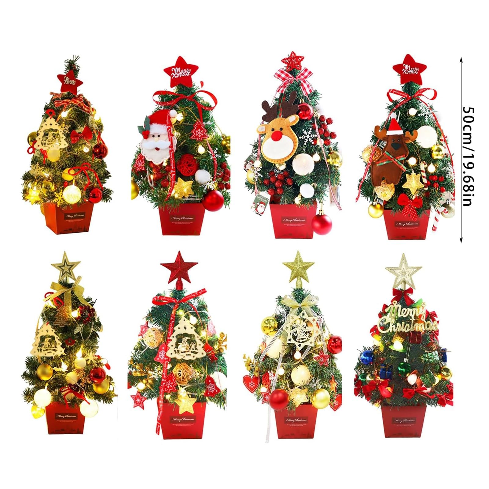 1 piccolo albero di Natale illuminato con luci, decorazione for albero di Natale da tavolo piante artificiali(Style 2)
