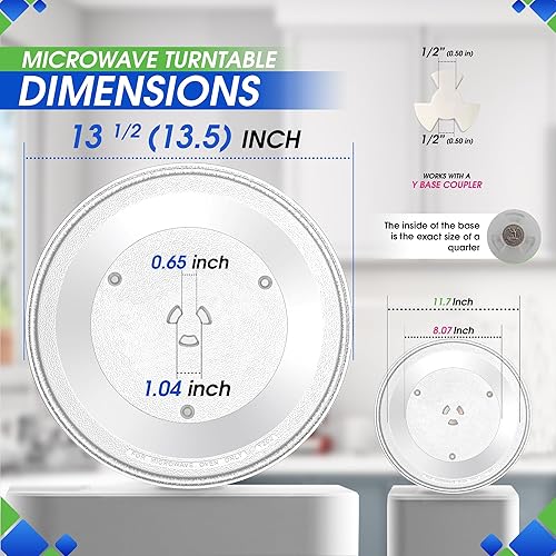 Miniatura 3 de Placa de repuesto para microondas de 13.5 pulgadas, se adapta a 5304464116 Frigidaire, placa giratoria de vidrio para microondas de repuesto exacto