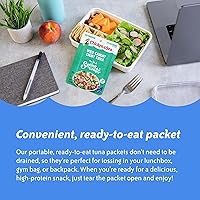 Vista 5 de Chicken of the Sea Atún ligero capturado en agua de manantial, paquetes de 2.5 onzas, 12 unidades, atún alto en proteínas 100% en agua, comidas