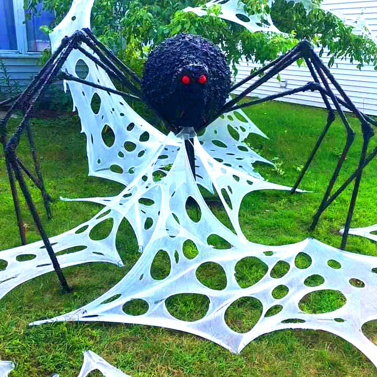 YHFUISK 800 Sqft Giant Durable Spider Webs Halloween Decorations Outdoor, Stretchy Beef Netting for Halloween Party, Halloween Decorations Indoor Party, Spider Web Decor for Haunted House(48FT x 2FT)