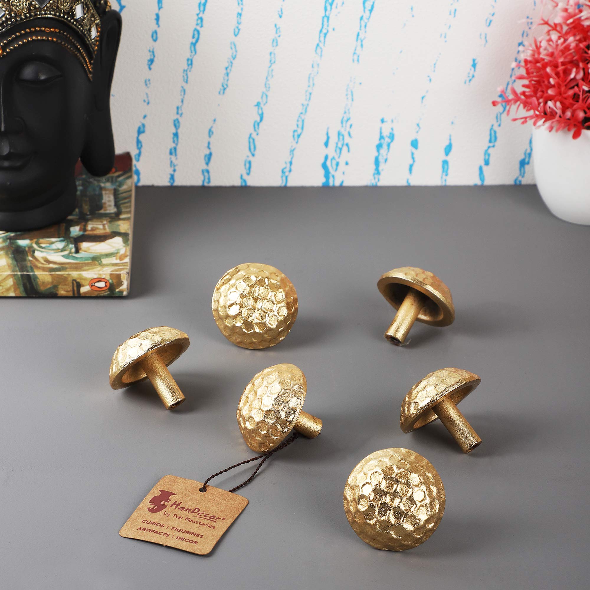 Two Moustaches Handmade Football Design Drawer Pull, Wardrobe Cabinet Knobs (Golden) - Pack of 6 (B08KM6PX5K) Amazon Price History, Amazon Price Tracker