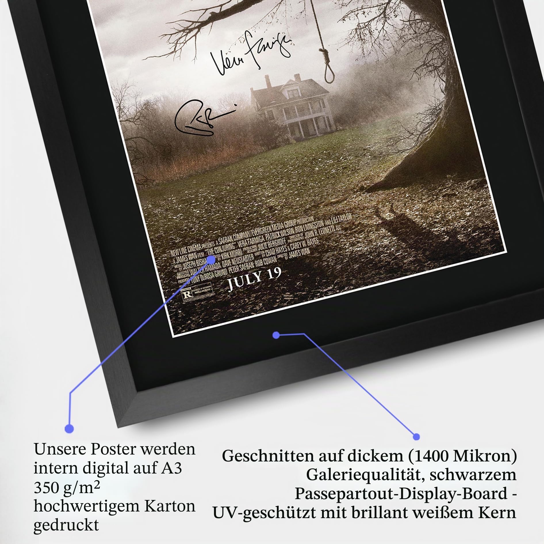 HWC Trading FR A3 The Conjuring (2013) Geschenke Geduckter Poster Signiertes Autogramm Foto für Fans von Film Memorabilien - A3 Gerahmt