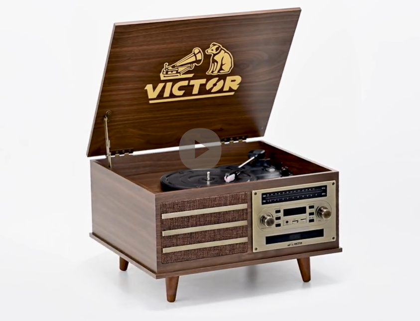 Amazon.com: Victor VWRP-3700 Turntable, 8-in-1, Bluetooth, Walnut