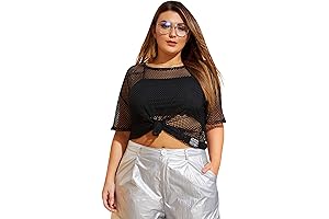 Women's Plus Size Fishnet Tops
