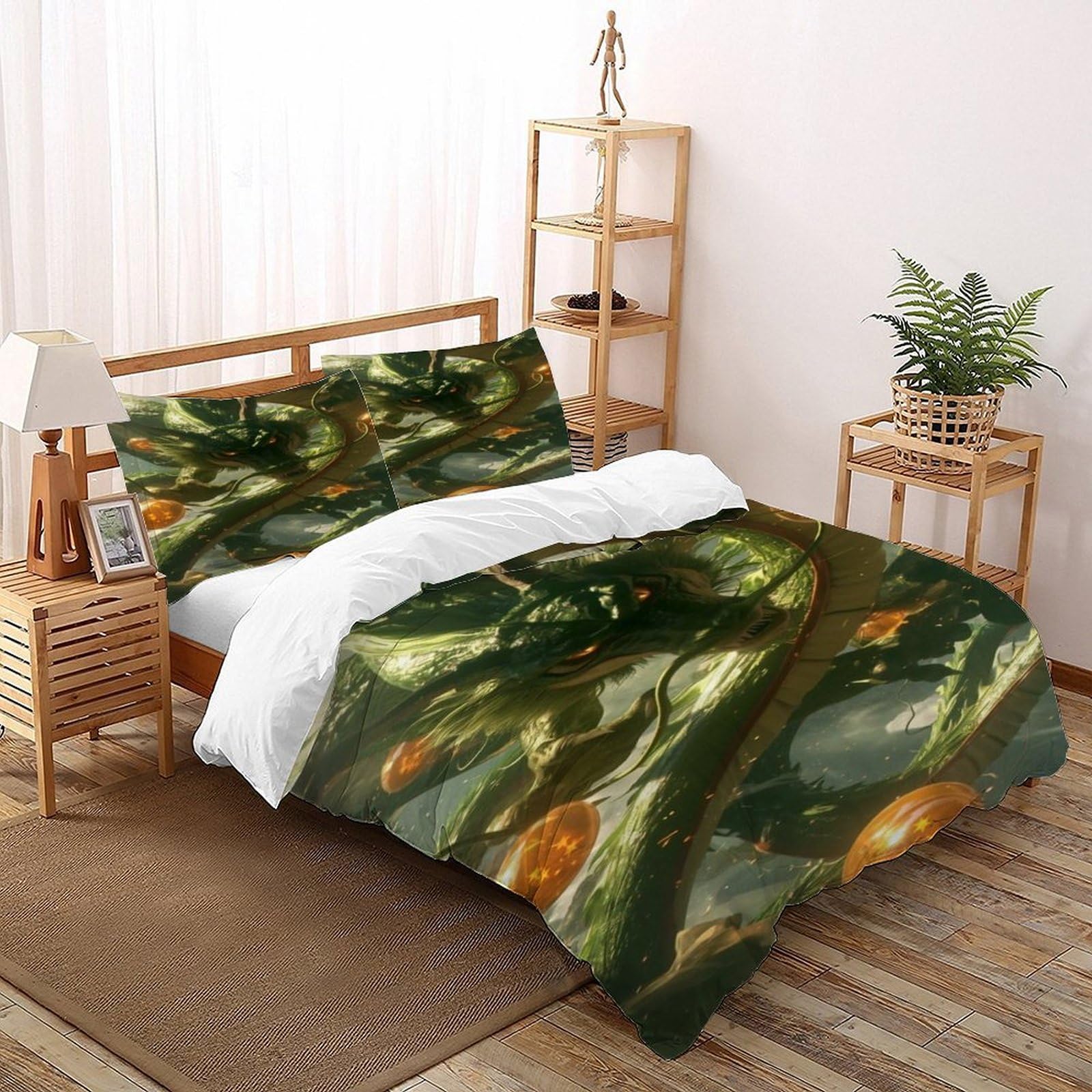 Housse de couette Dragon Ball 260x220 cm anti-plis et anti-acariens pour grand lit familial
