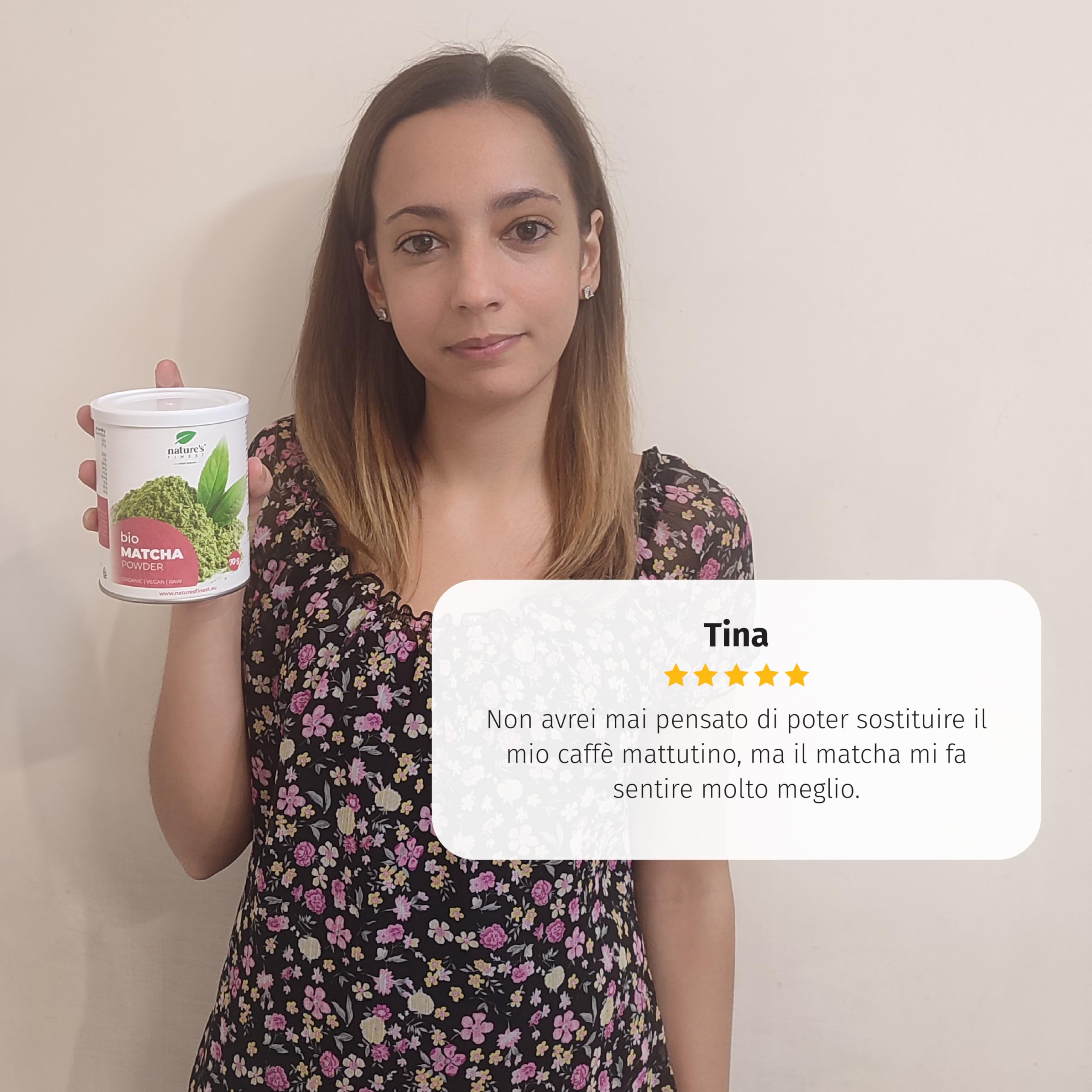 Nature's Finest Matcha Bio in Polvere, Tè Solubile 350 g (5x70 g) | Tè verde matcha bio macinato a pietra - 100% puro, vegan, senza additivi - per matcha latte, tè, dolci e frullati