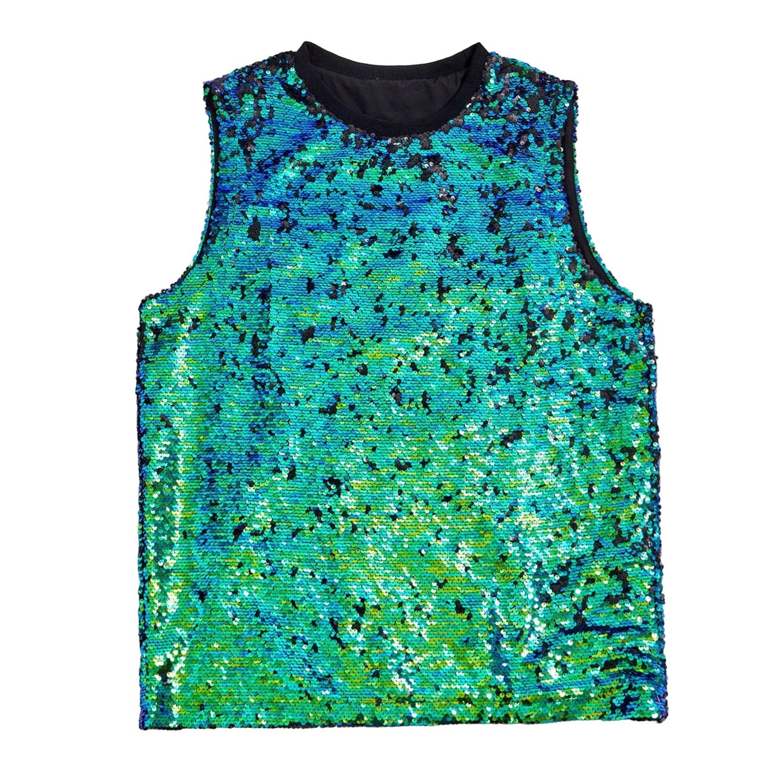 Glitzerndes Pailletten-Tanktop als ärmelloses Muskelshirt für Festliche Anlässe besondere Events