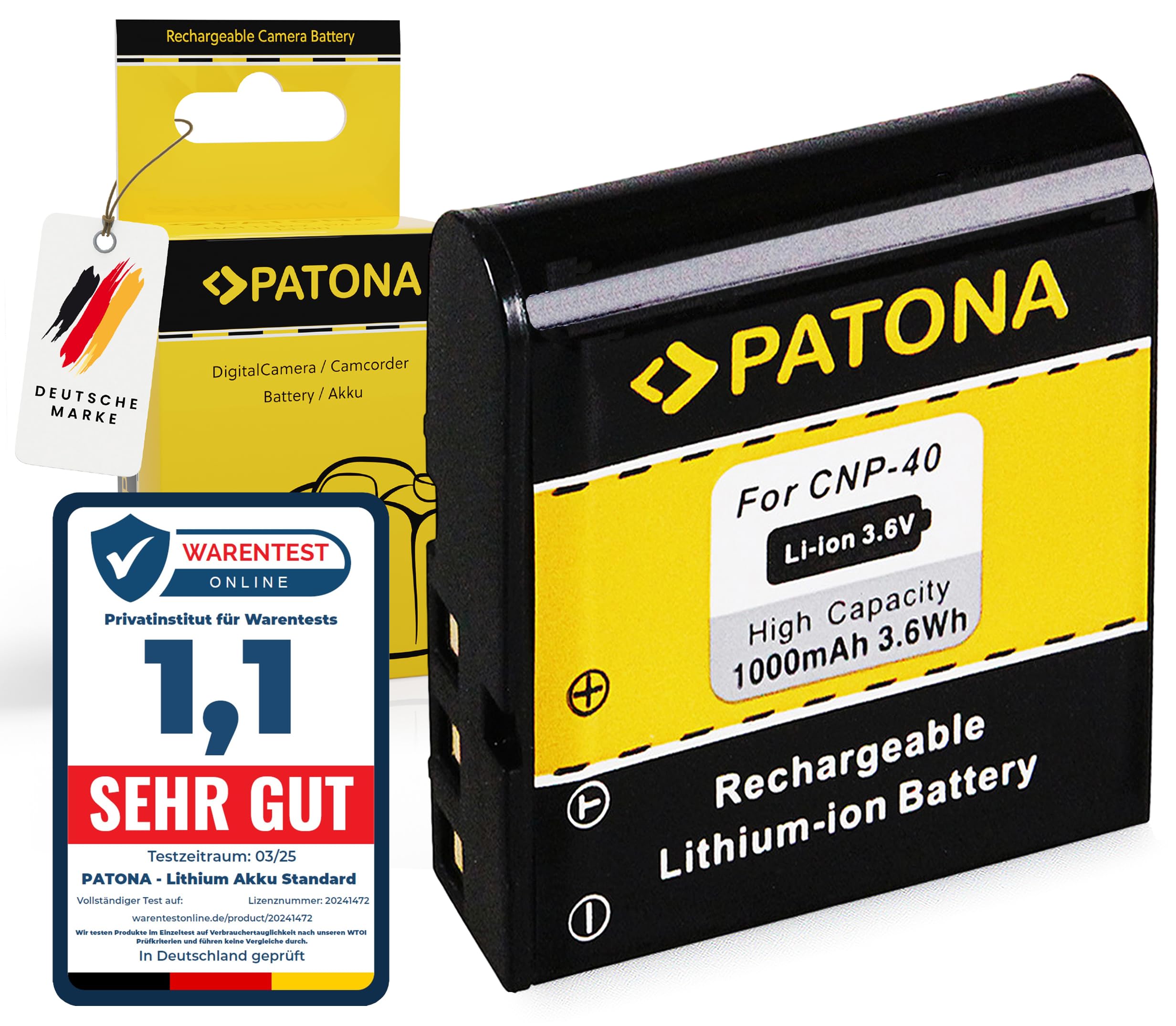 PATONA Akku NP-20 Für Casio Exilim Kameras – Kompatibel Mit EX-S, EX-Z & EX-M Serien, 600mAh