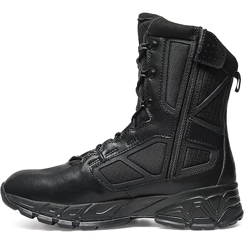 Men's Military Tactical Work Boots Lightweight Side Zipper Army Combat Hiking Boots