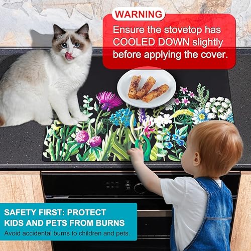 Miniatura 3 de Cubierta superior para estufa eléctrica (28.5 x 20.5 pulgadas), cubierta antideslizante resistente al calor, protector multiusos para