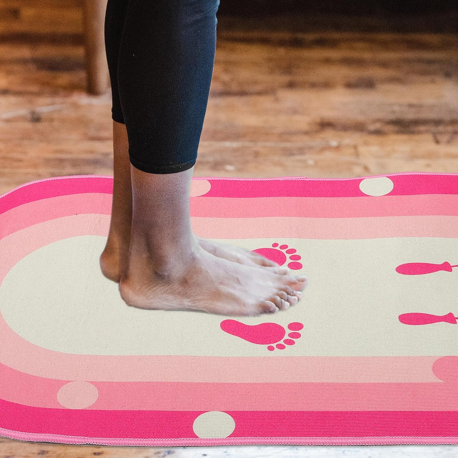 Generic Multi-function Skipping Mat with Thickened Soundproof Silicone Base, Pink 50x80cm Elliptical Jumping Mat for Indoor Fitness Training and Quiet Exercise