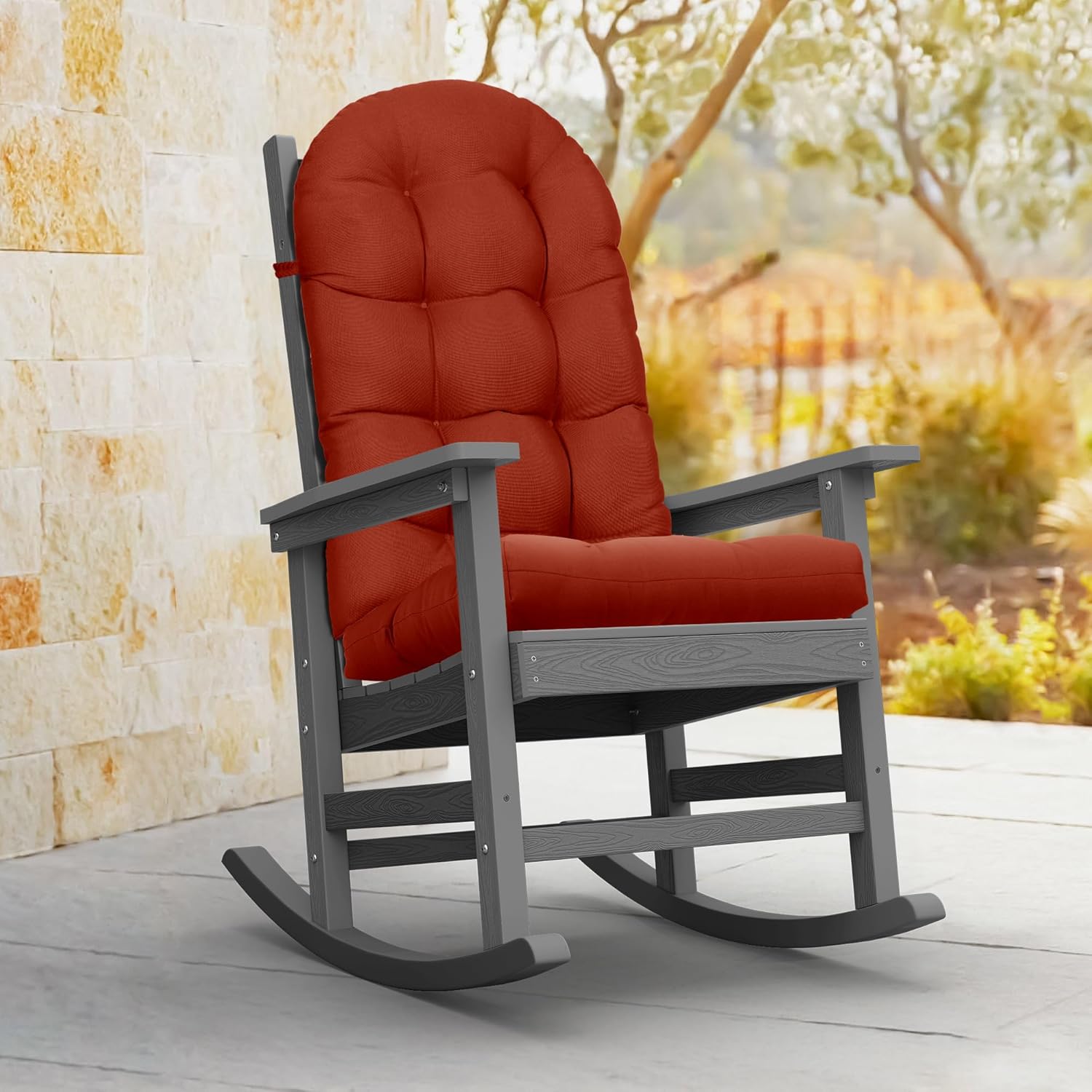YEFU Adirondack Chair Cushion, Rocking Chair Cushions high Back, Thickened Patio Chair pad for Indoor and Outdoor, 49x20x4.7 inch, Burnt Orange, 2-Pack