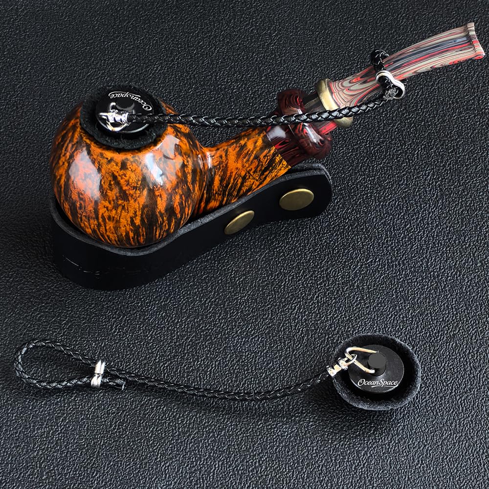 Ocean Space Handmade Leather Tobacco Pipe Cap 2 Packs – Secure Fit for Loose Ash & Pre-Packed Tobacco - Portable Outdoor Smoking Accessories for Men