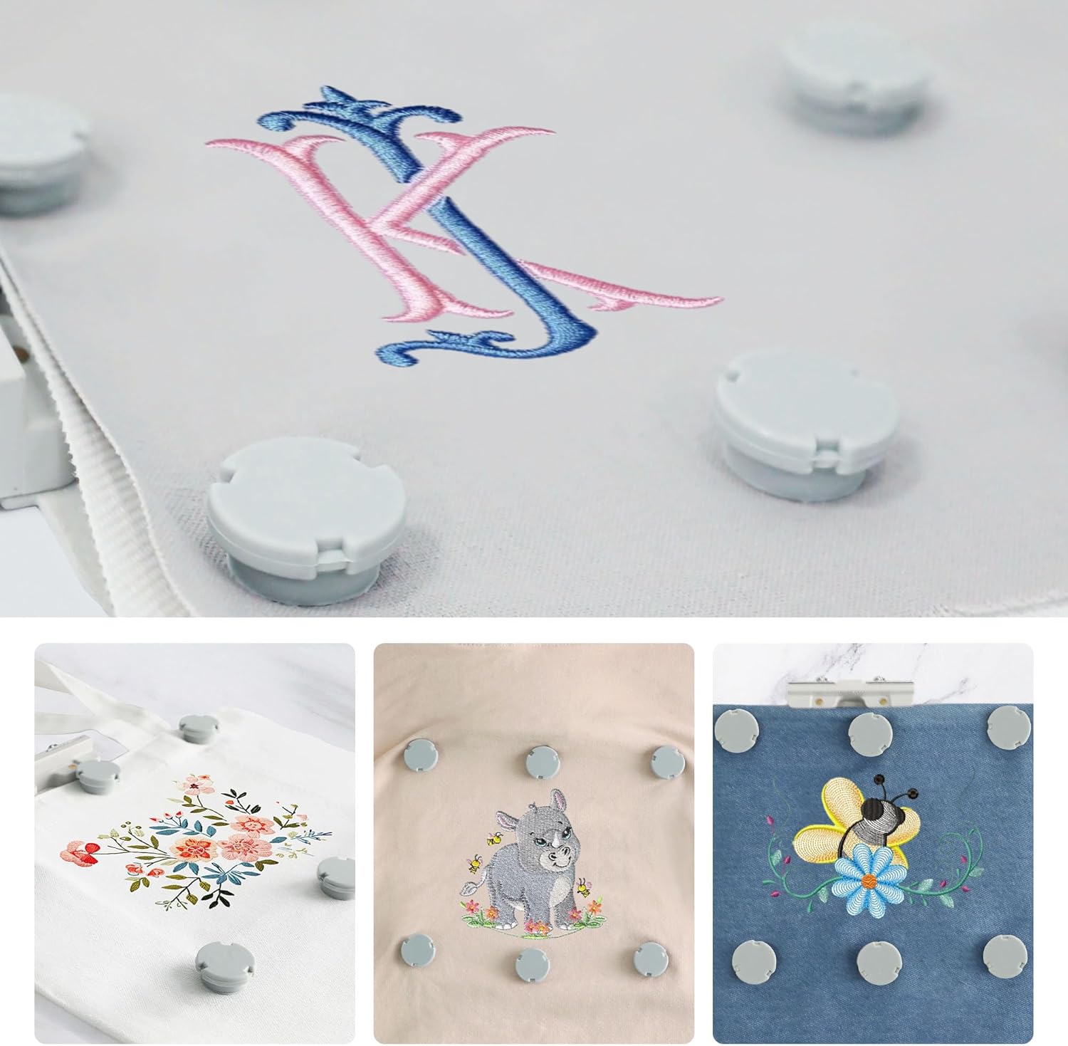 MagnaHoop Magnetic Hoop for Brother PE900 SE2000 PE800 SE1900 PE770 780D PE700 PC6500 Brother Innovis 1250 700 and Babylock Accord BLR BLR2, Metal Magnet Embroidery Machine Sash Frame (5x12-SA445M)