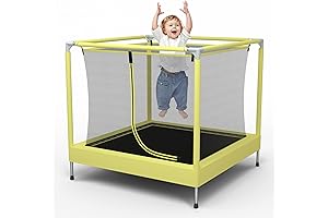 4.5 ft Trampoline: Indoor/Outdoor Toddler/Kids Trampoline with Safety Enclosure
