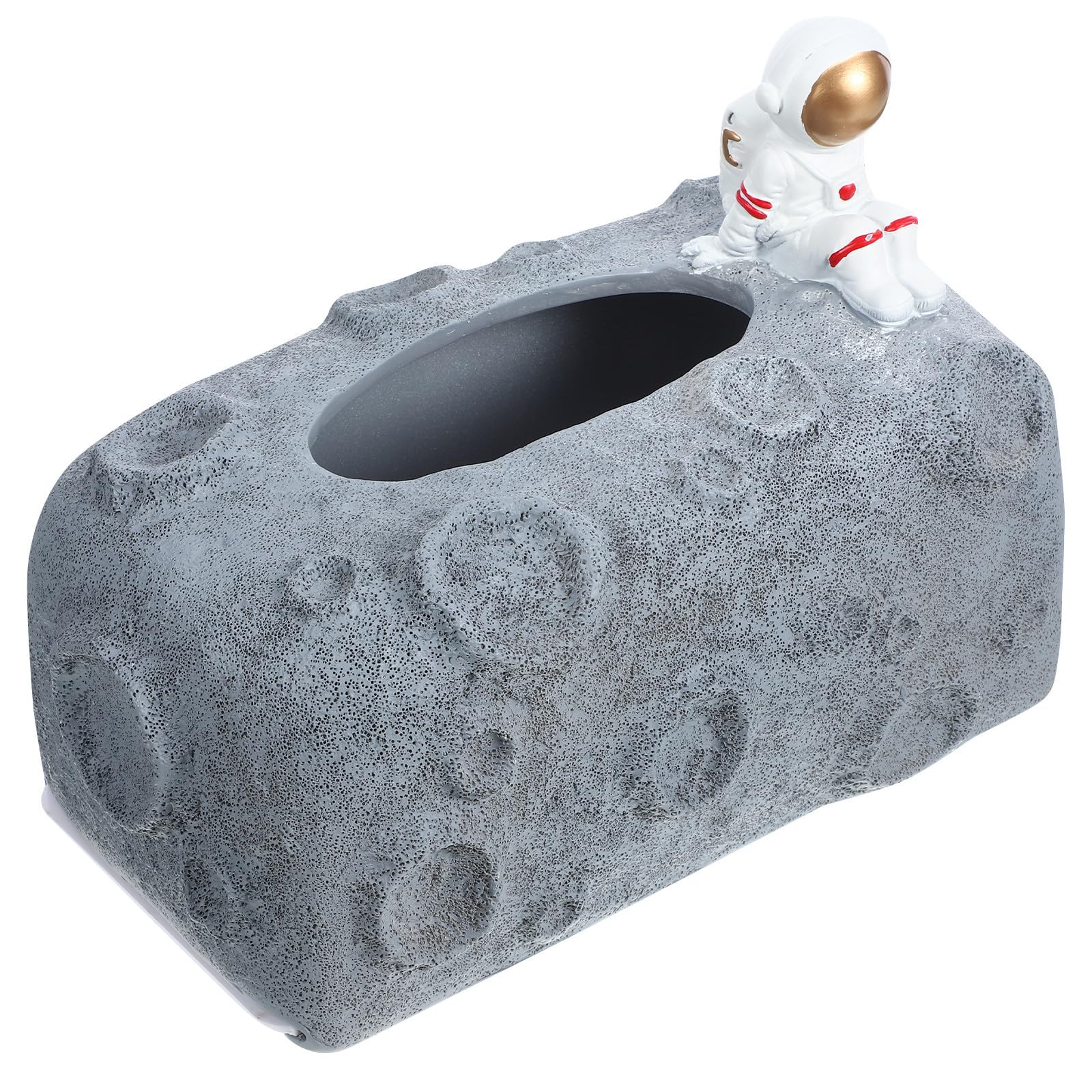 Boîte à mouchoirs astronaute résine noire antidérapante pour décoration maison salon et bureau