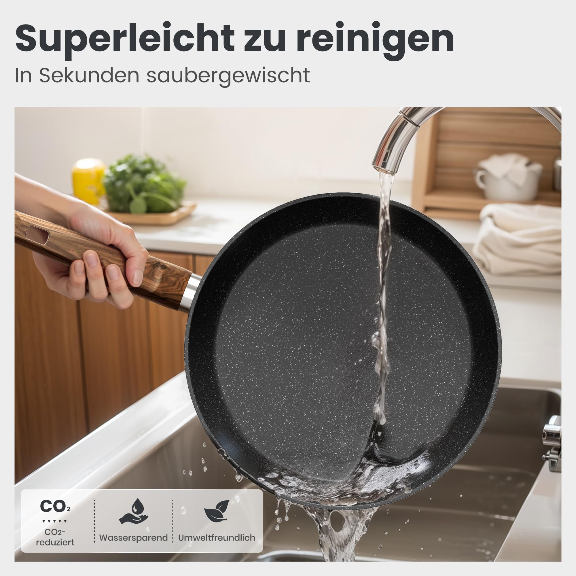 DishDelight Induktions-Kochgeschirr-Set mit Grillplatte 30-teiliges Induktions Töpfe Set Topf und Pfannenset mit Deckel Granit Antihaftbeshichtung Topfset Kochtopf