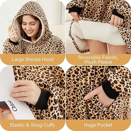 Vista 22 de LetsFunny Manta con capucha, manta de forro polar Sherpa de gran tamaño, súper suave, cálida y acogedora con bolsillo gigante, para mujeres, Aguacate
