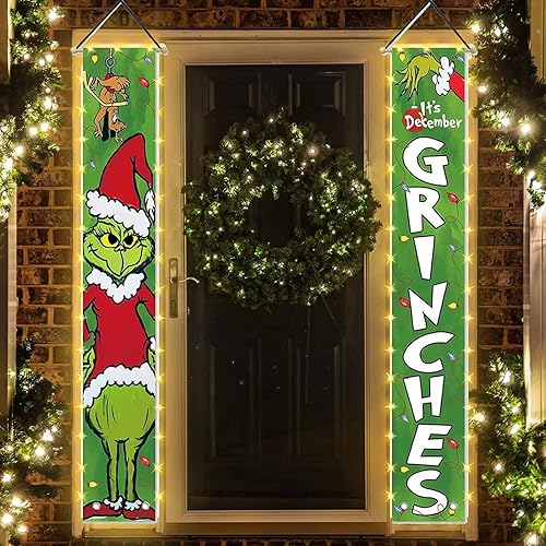 Decoraciones navideñas Colorlife Este es el cartel de porche de Navidad de diciembre Banderines colgantes para fiestas en interiores y exteriores en