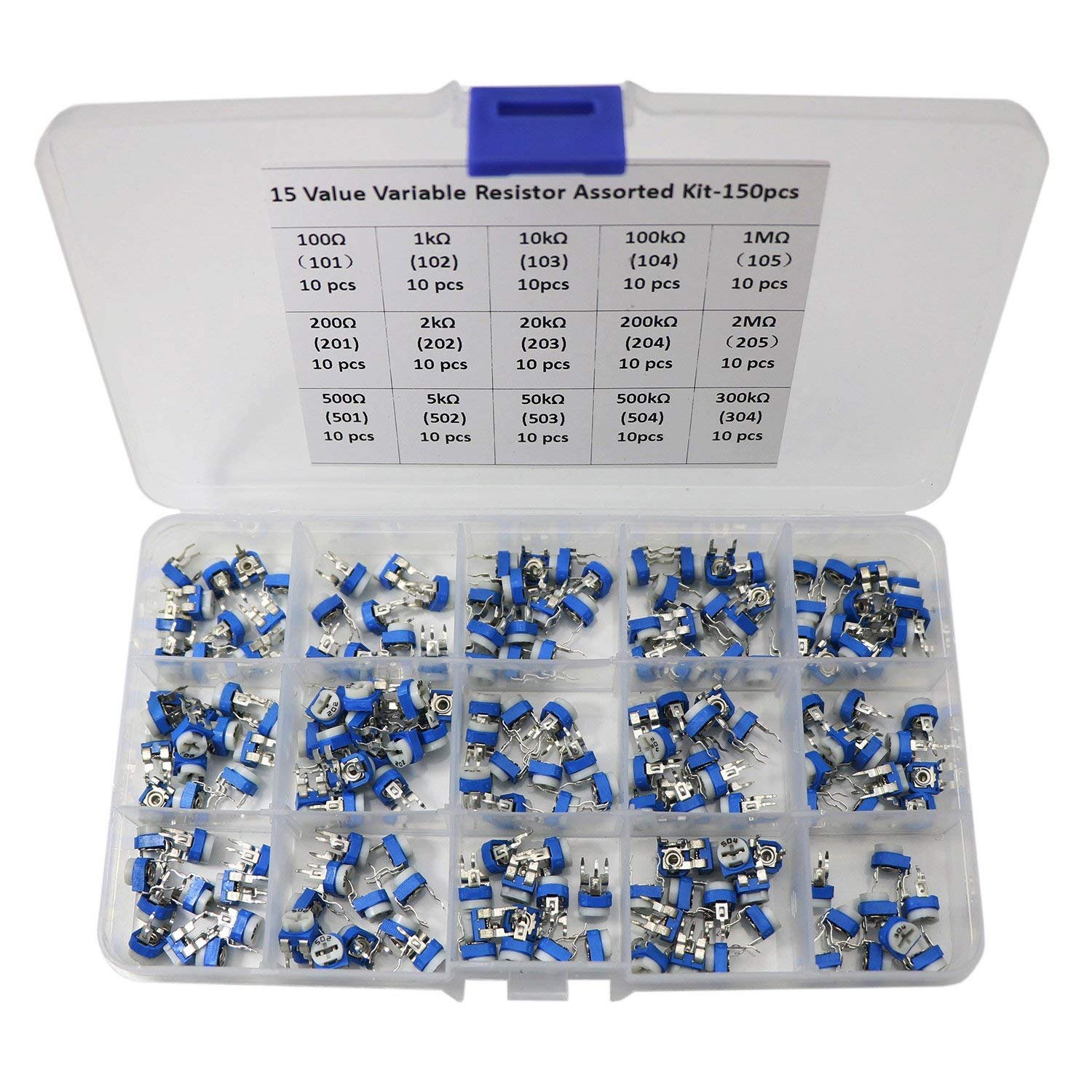 REES52 150 Pcs 15 Value 100 ohm- 2M ohm Trimpot Variable Resistor 6mm Potentiometer Assortment Kit (B07F9RYLW9) Amazon Price History, Amazon Price Tracker