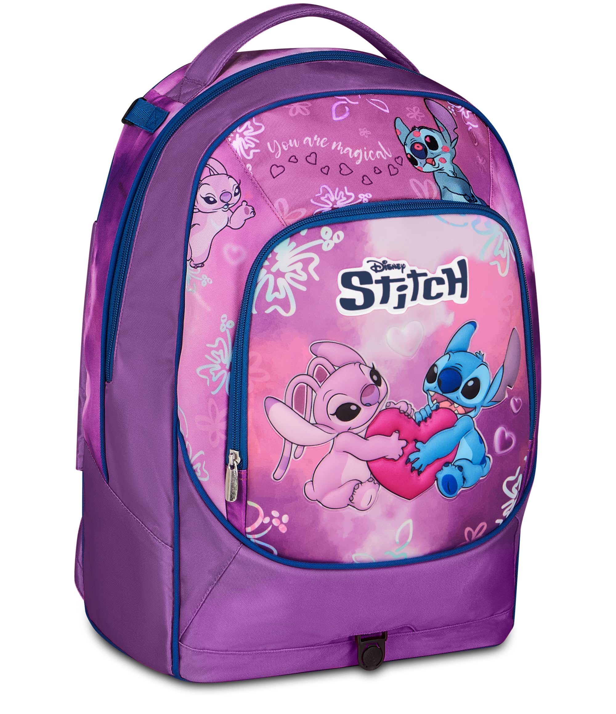 Seven Stitch Trolley Jack, Triplo Uso, Zaino Sganciabile, Doppio Scomparto, Spallacci a Scomparsa, Elastico Porta Borraccia, Scuola e Tempo Libero, bambine e ragazze, viola