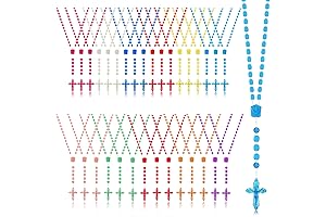 Rosary Necklaces for Prayer: A Vibrant Assortment of 36 Cross Necklaces