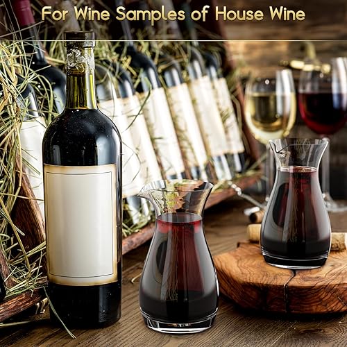 Miniatura 7 de Juego de 2 mini jarras de vino individuales (11.5 onzas), juego de jarras de vino de vidrio para una sola porción, mini jarras de vidrio, jarra