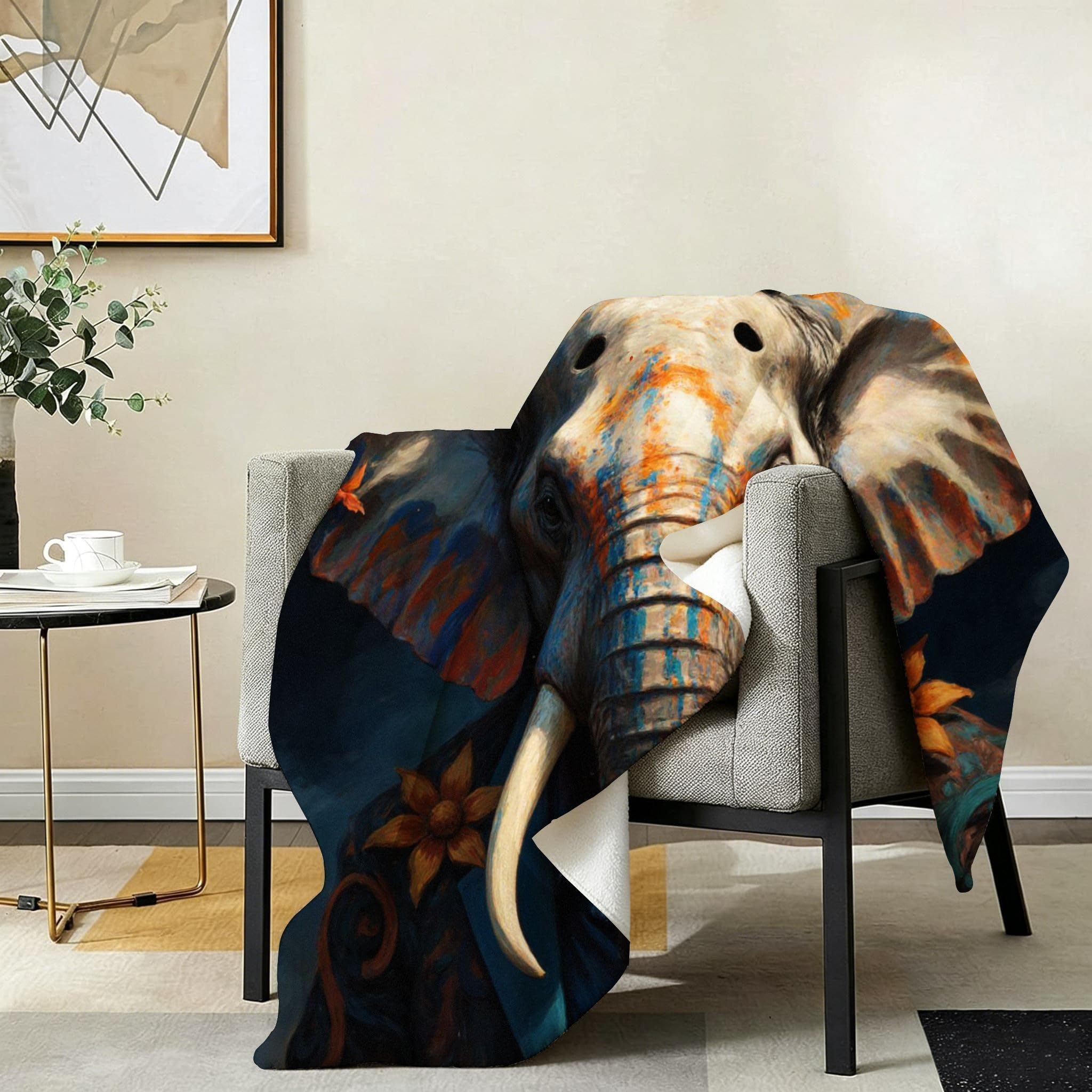 Coperta XXL 240x260 Elefante Animale Flanella Copridivano-A86 | Coperta Multiuso, Resistente Allo Sporco, Durevole e Leggero, per Divano Letto Tutta la Famiglia, Morbida Letto Matrimoniale