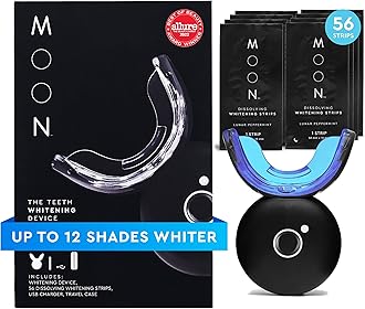 Teeth Whitening Kit, LED Light Teeth Whitener Device, 56 White Strips, USB Charger & Travel Case, Blue Light Whitening Tray Removes Stains & Whitens Up to 12 Shades in 2 Weeks (4 Piece Kit)