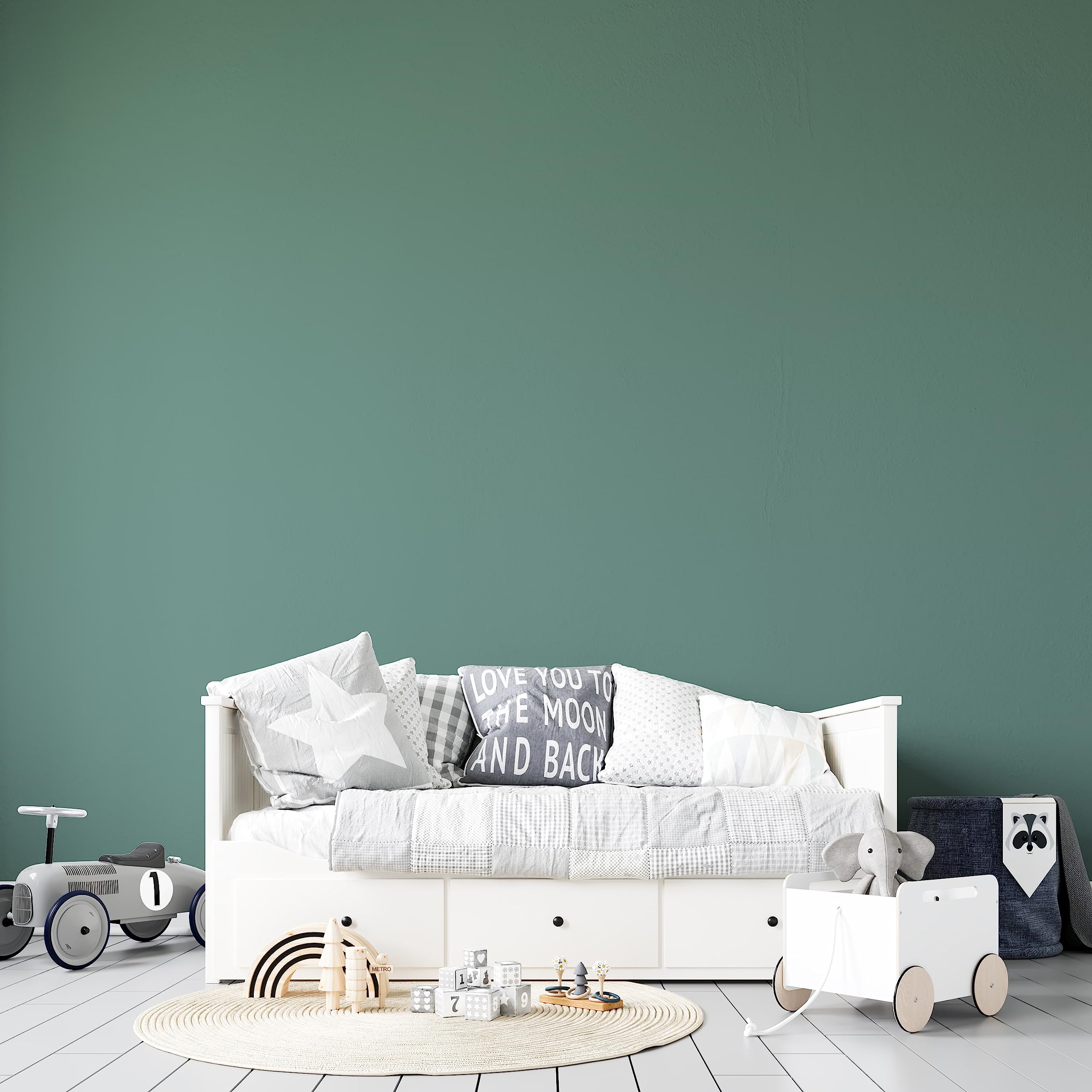 Peinture Acrylique Vert Céladon Icône - Aspect Satin - Peinture Mur, Plafond, Boiserie & Balcon - Lessivable - Séchage En 30 min - COV A+ - Fabriquée En France - 5 L - BARBOUILLE